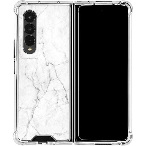 White Marble Galaxy Z Fold4 5G Clear Case